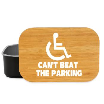 Cant Beat The Parking Funny Wheelchair Amputee  - Lunch Box - black - Front