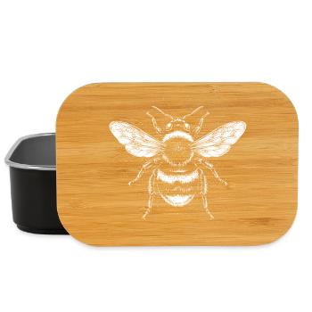 Monochrome Bee insect design - Lunch Box - black - Front