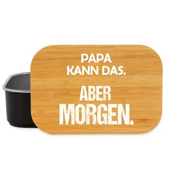 Papa kann das Aber morgen Lustiger Spruch - Lunch Box - Schwarz - Vorne
