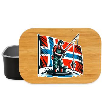 Drapeau de Norvège Angler - Boîte à goûter - noir - Devant
