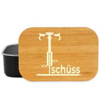 Abschied Fahrradfahrer - Tschüss - Lunch Box - Schwarz - Vorne