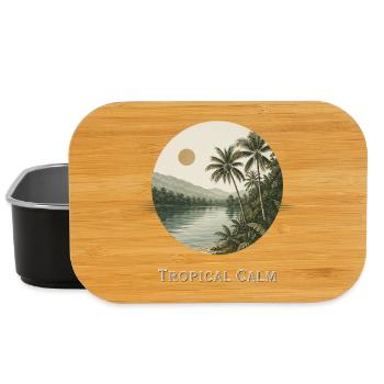 Tropical Calm - Palm Trees Palm Trees Tropical Basils - Lunch Box - black - Front