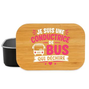 Conductrice de bus qui déchire - Boîte à goûter - noir - Devant