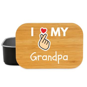 I Love My Grandpa Family Gift - Lunch Box - black - Front