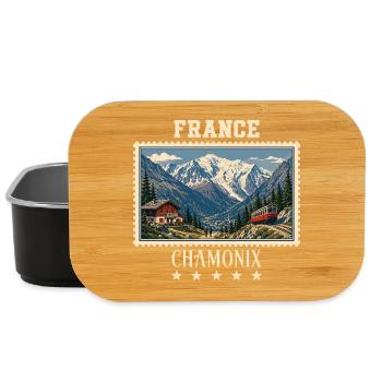 Frankreich Chamonix Vintage Reisemarke - Lunch Box - Schwarz - Vorne