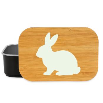 Zarte Kaninchen Silhouette - Lunch Box - Schwarz - Vorne