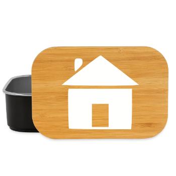 Haus minimal Bauherr Geschenk  - Lunch Box - Schwarz - Vorne
