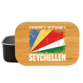 Seychellen Koordinaten - Lunch Box - Schwarz - Vorne
