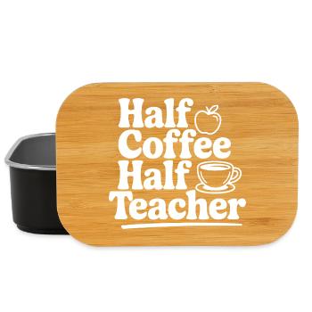Half Coffee Half Teacher - Lunch Box - black - Front