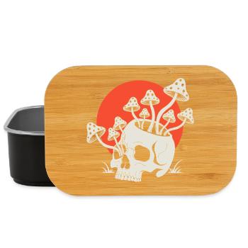 Skull with Mushrooms Red Sun - Lunch Box - black - Front