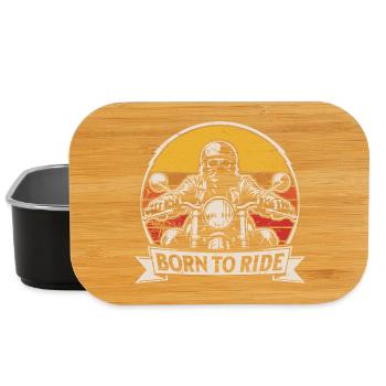Born to Ride | Retro Motorrad | Biker Style - Lunch Box - Schwarz - Vorne