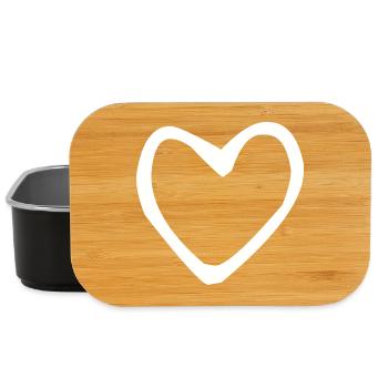 Coeur dessiné blanc - Boîte à goûter - noir - Devant
