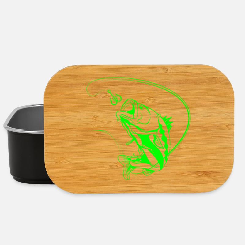 Leuchtender Angelfisch im Neon-Stil - Lunch Box - Schwarz