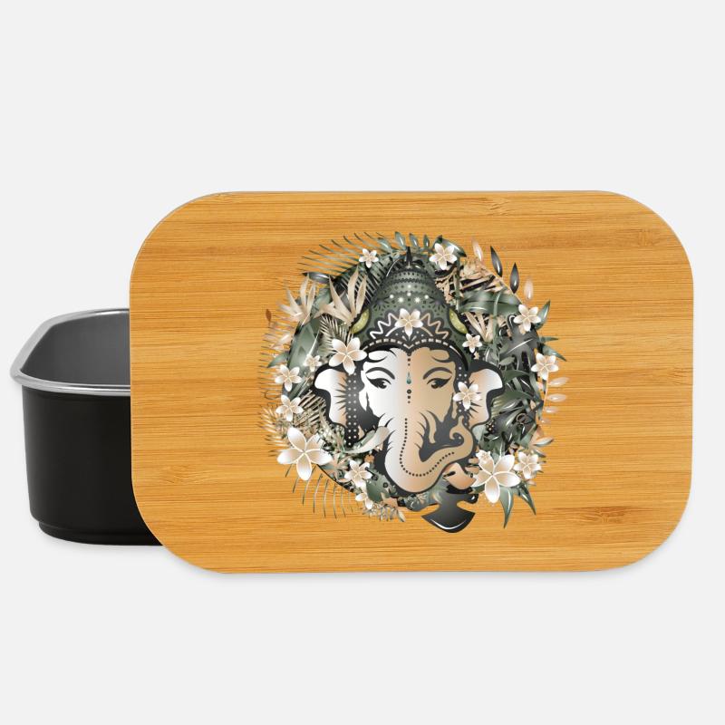 Elefanten Gott Ganesha inmitten des Dschungels - Lunch Box - Schwarz