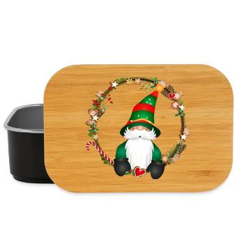 cute elf in the context of Christmas - Lunch Box - black - Front
