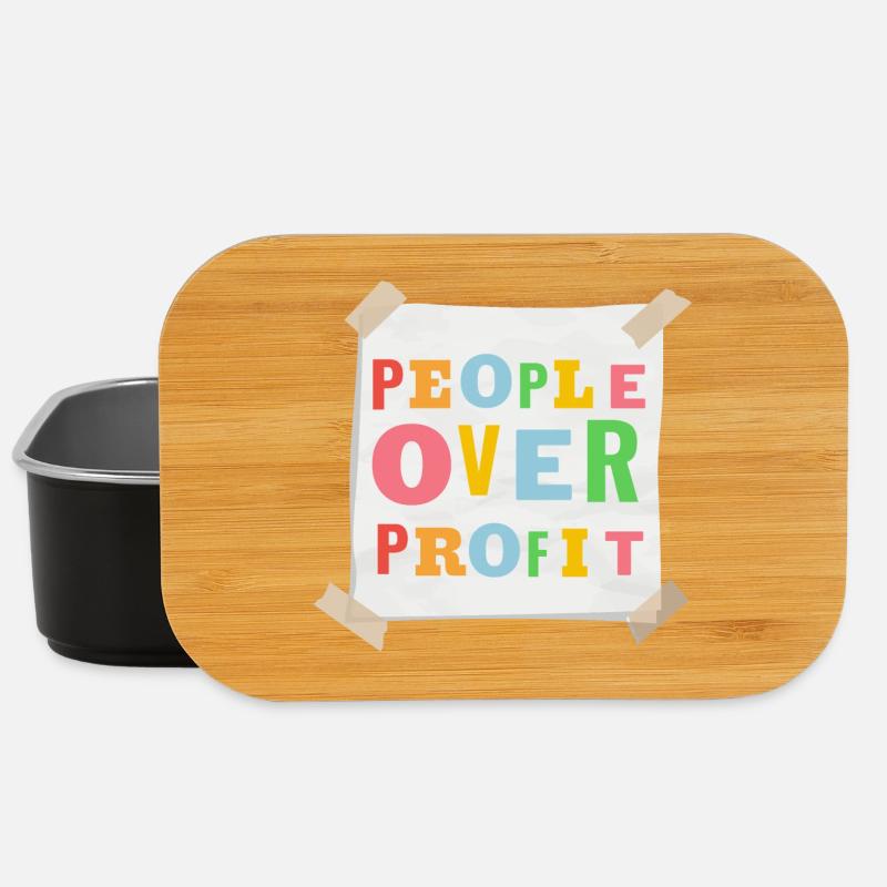 People Over Profit - Lunch Box - Schwarz