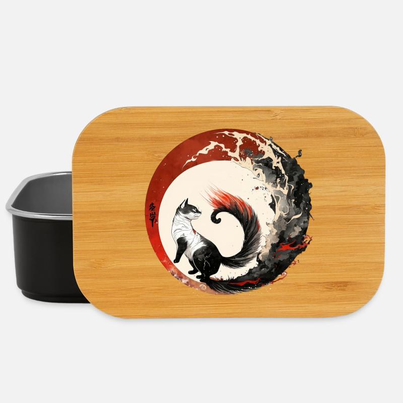 Cat Japanese style - Lunch Box - black