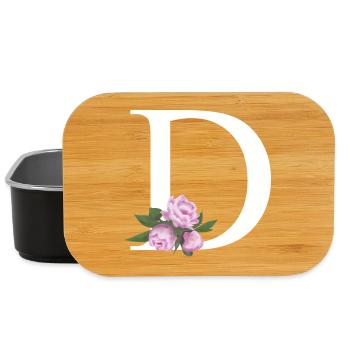 Blumendesign mit Pastellrosen und Blättern D - Lunch Box - Schwarz - Vorne