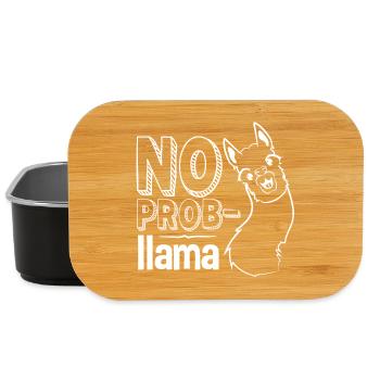 lama, lama humour, pas de problème - Boîte à goûter - noir - Devant