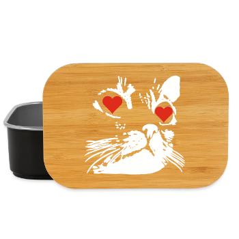 A white cat love - Lunch Box - black - Front