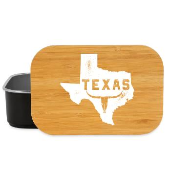 Texas Skull Longhorn Vintage - Lunch Box - black - Front