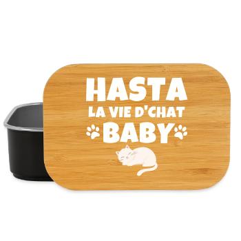 chat, amoureux des chats, chat humour - Boîte à goûter - noir - Devant