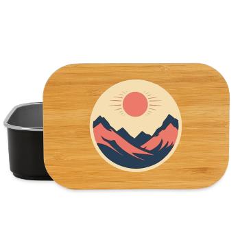 Montagnes au soleil - Boîte à goûter - noir - Devant