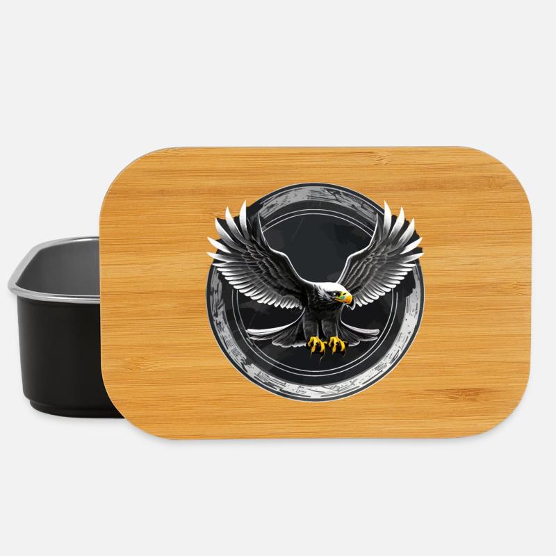 Adler Logo im Kreis - Lunch Box - Schwarz