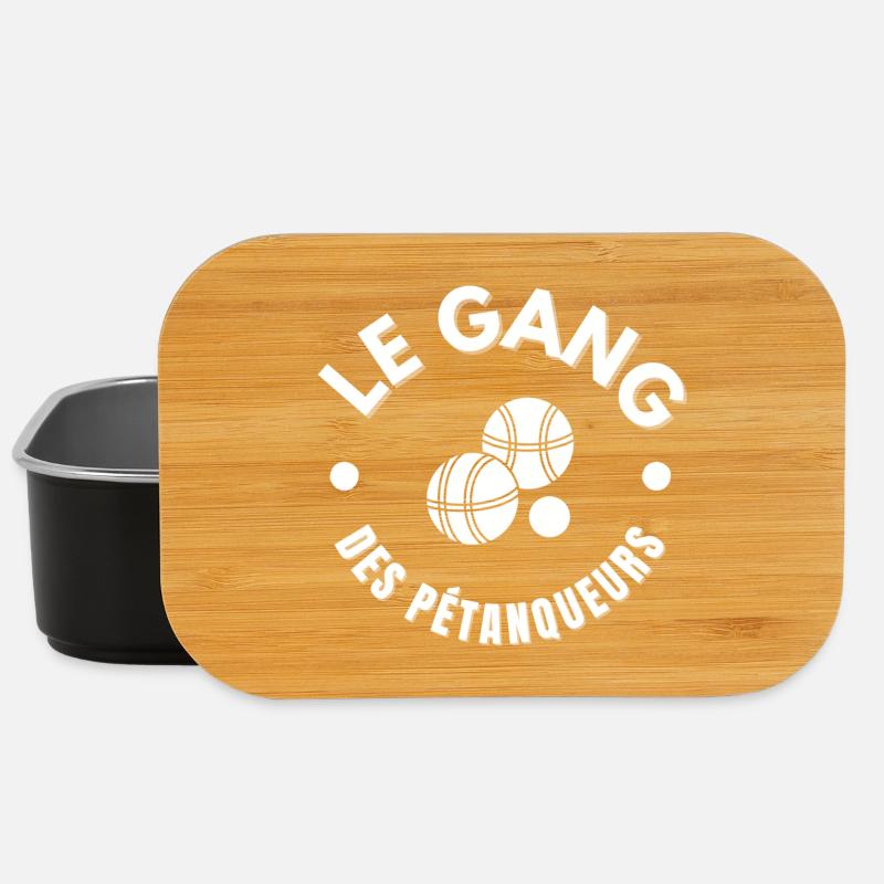 pétanque, fan de pétanque, pétanqueur - Boîte à goûter - noir