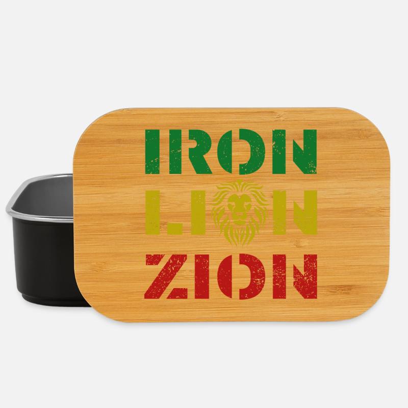 iron lion zion, rasta colours - Lunch Box - Schwarz