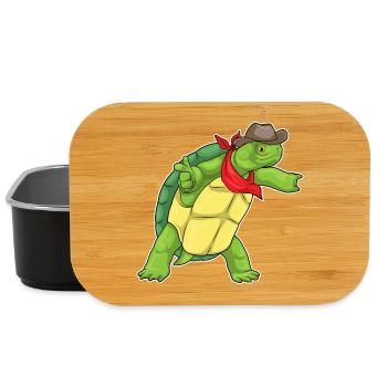 Tortue Cowboy Chapeau de Cowboy - Boîte à goûter - noir - Devant