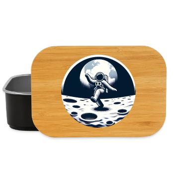 Astronaute dansant sur la lune - Boîte à goûter - noir - Devant