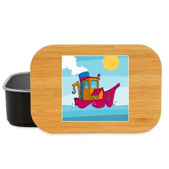 Buntes Bild eines lustigen Schleppers - Lunch Box - Schwarz - Vorne