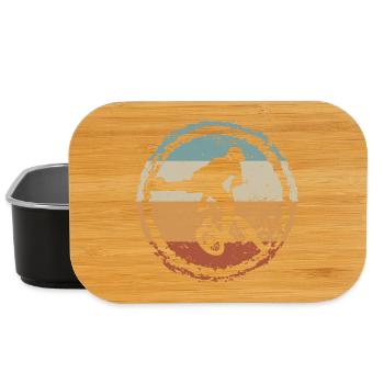 Retro Sonnenuntergang BMX Stunt - Lunch Box - Schwarz - Vorne