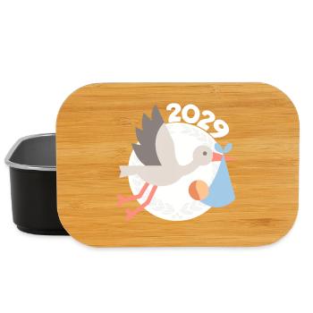Storch mit Baby 2029 - Lunch Box - Schwarz - Vorne