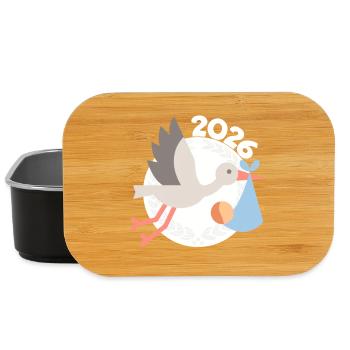 Stork with baby 2026 - Lunch Box - black - Front