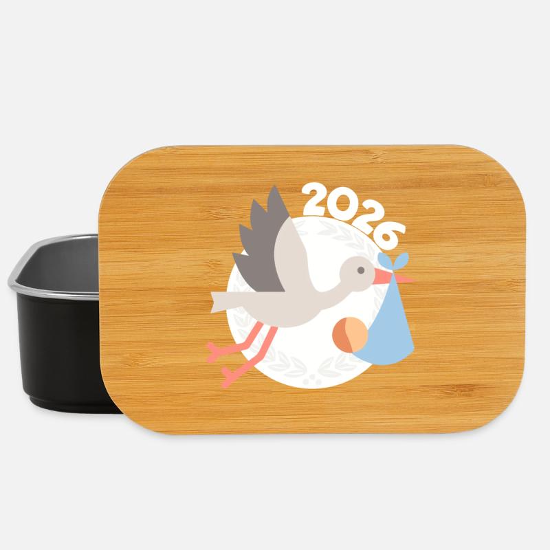 Cigogne avec bébé 2026 - Boîte à goûter - noir