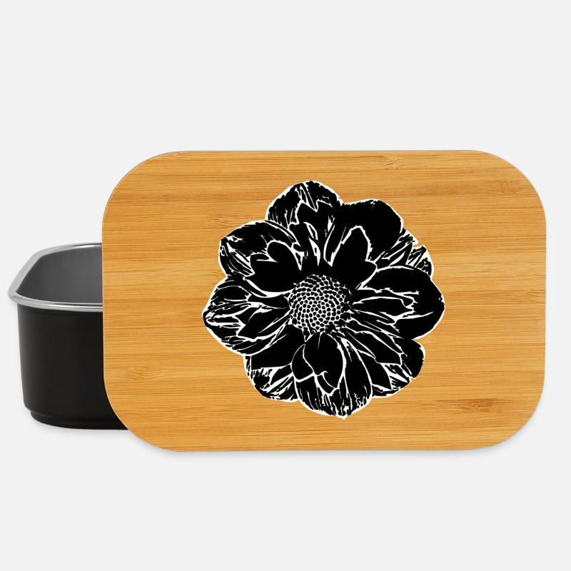 Blume schwarz Blumen schwarz Blüte - Lunch Box - Schwarz