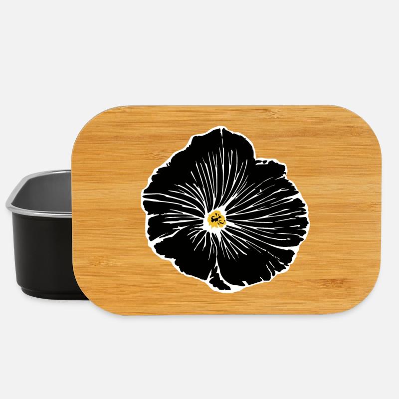 Blume schwarz Blumen schwarz Blüte - Lunch Box - Schwarz