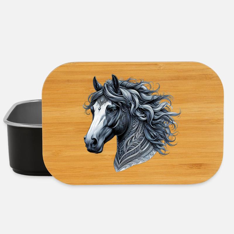 Pferd - Lunch Box - Schwarz