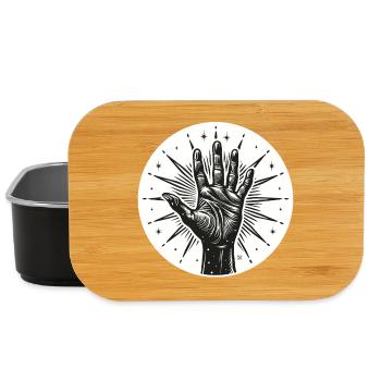 Star Hand with Flashes - Lunch Box - black - Front