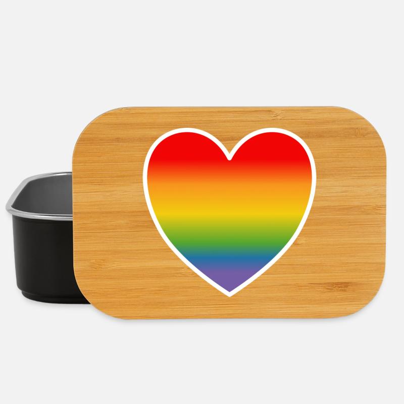 Chemise LGBT Rainbow Heart blanc - Boîte à goûter - noir
