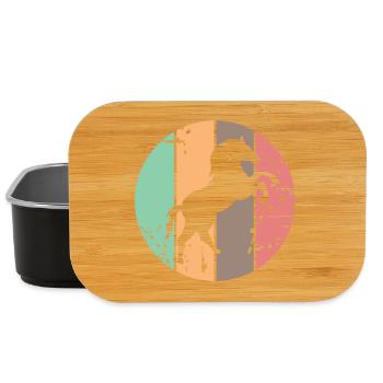 retro Farben Pferd Galopp Tiere Illustration icon - Lunch Box - Schwarz - Vorne