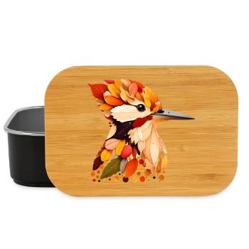 schöner Specht, gestaltet aus bunten Blättern - Lunch Box - Schwarz - Vorne
