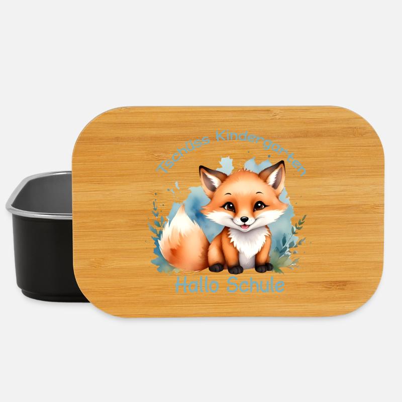 Little Fox | Goodbye Kindergarten Hello School - Lunch Box - black