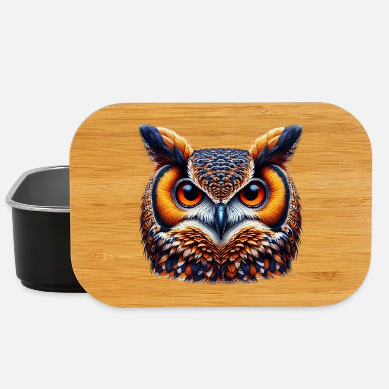 Eule - Lunch Box - Schwarz