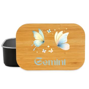 Elegant Gemini Zodiac Watercolor Gift - Lunch Box - black - Front