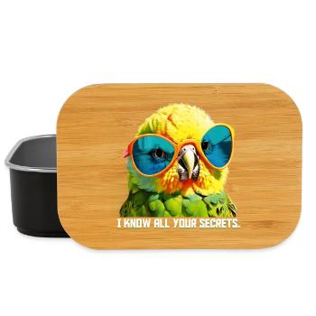I know all your secrets Funny Budgie - Lunch Box - black - Front