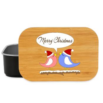 Weihnachten mit lustigen Vögeln - Lunch Box - Schwarz - Vorne