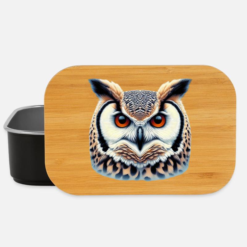 Eule - Lunch Box - Schwarz